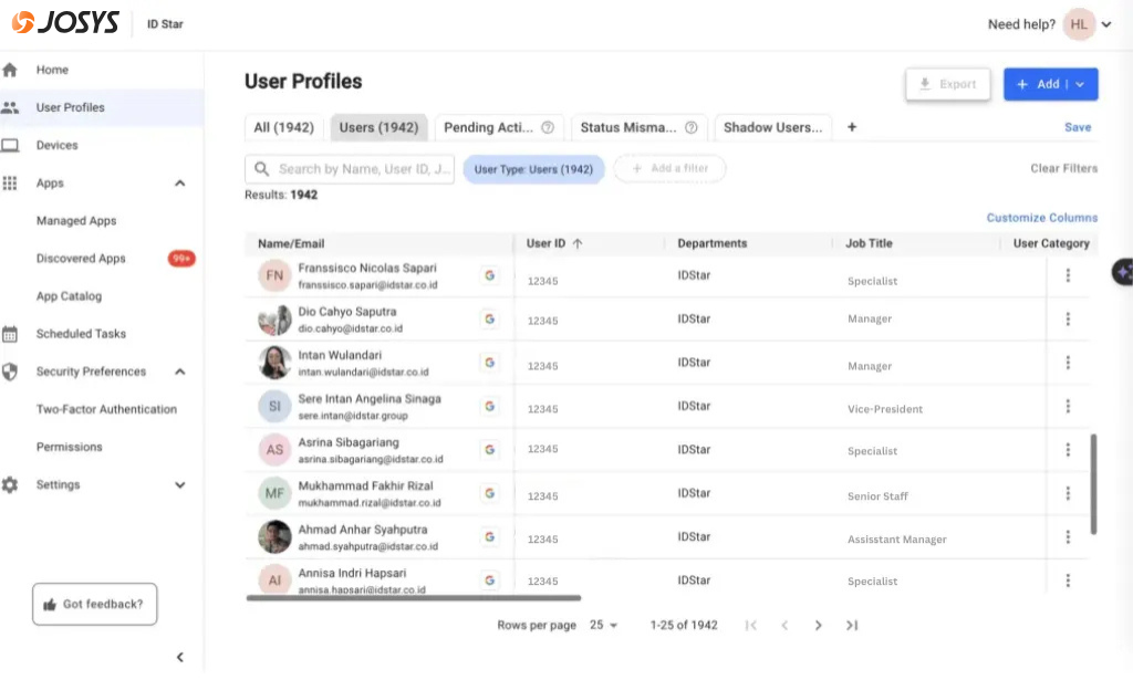 Josys Management SaaS